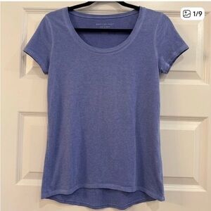 American Eagle Soft & Sexy Blue Scoop Neck Tee - Small